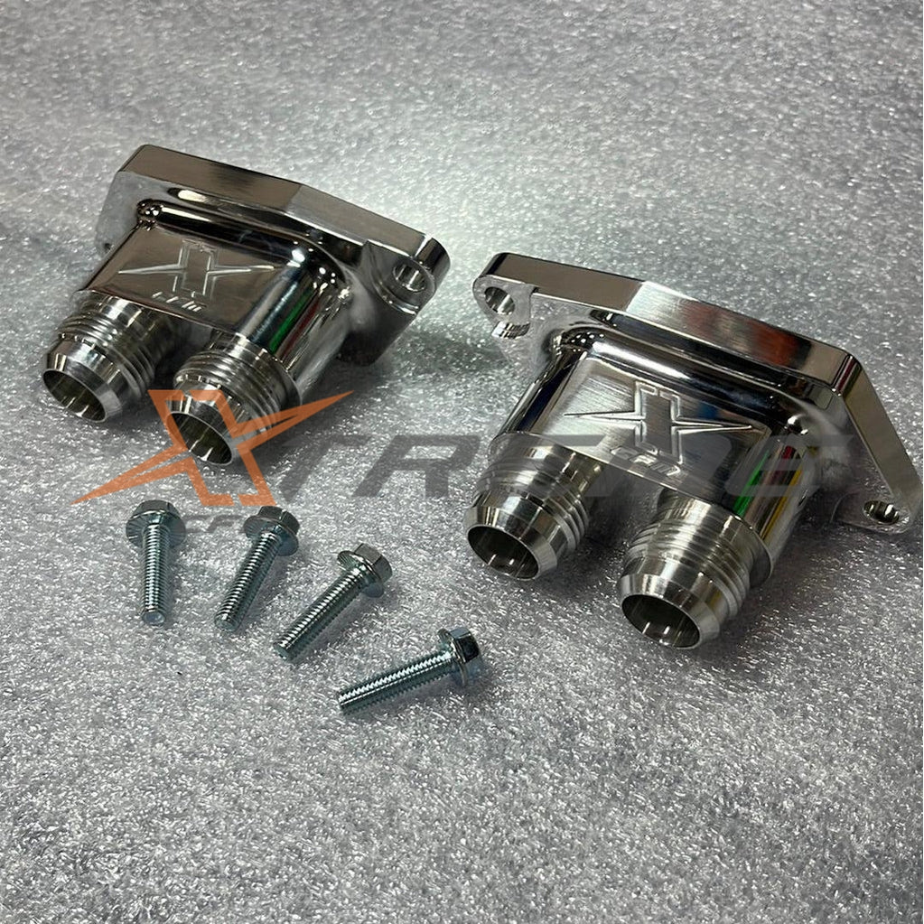 C6 Corvette ZR1 -12AN Water Inlets-XtremeCFM-Natural Billet-XCFM-10094