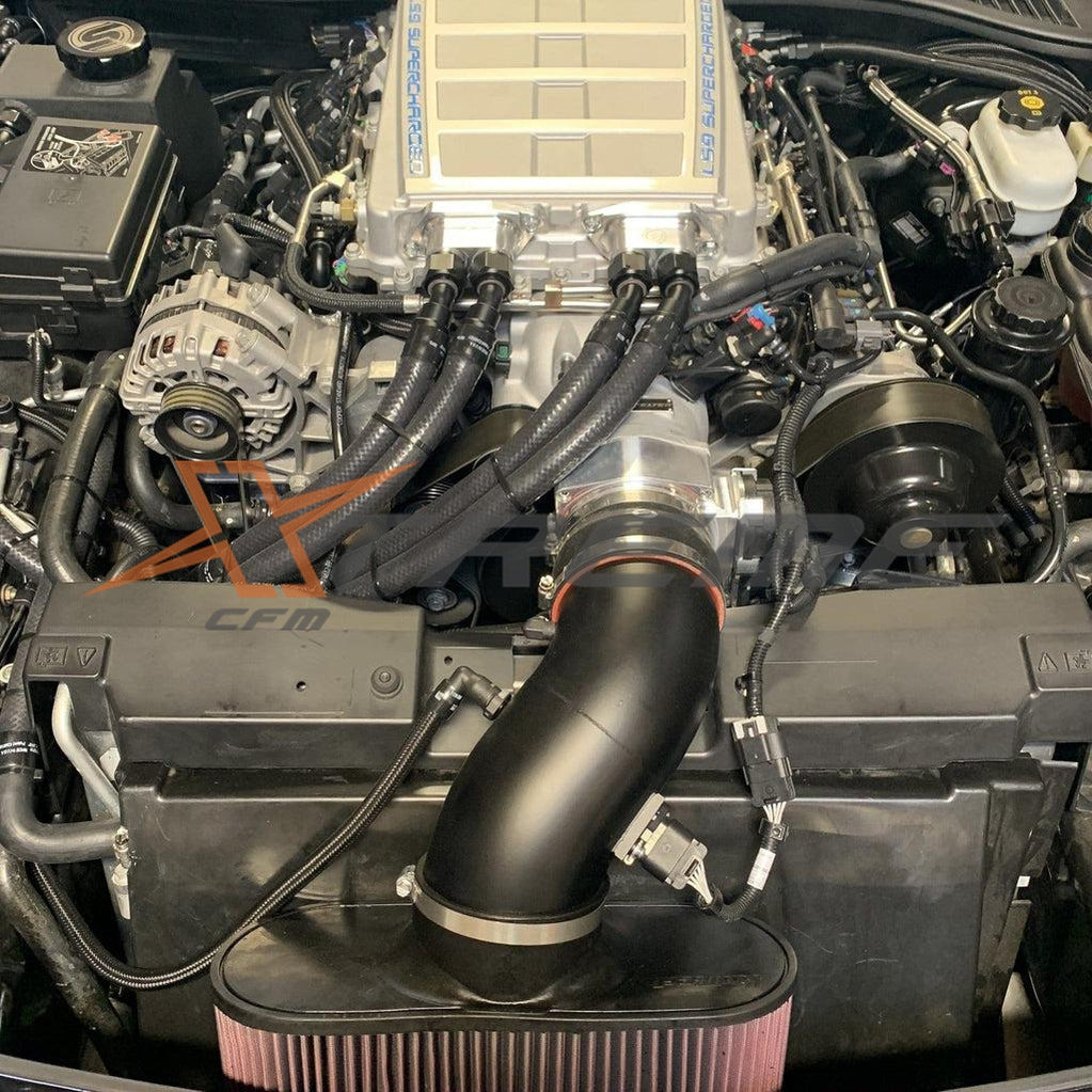 Synergy's C6 Corvette ZR1 High Flow 4.5" Cold Air Intake Installed Front View.