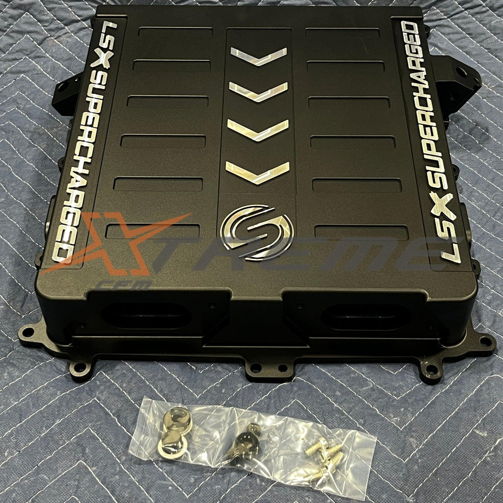 LSX Supercharger Intercooler Lid-XtremeCFM-Black Anodized-XCFM-10149